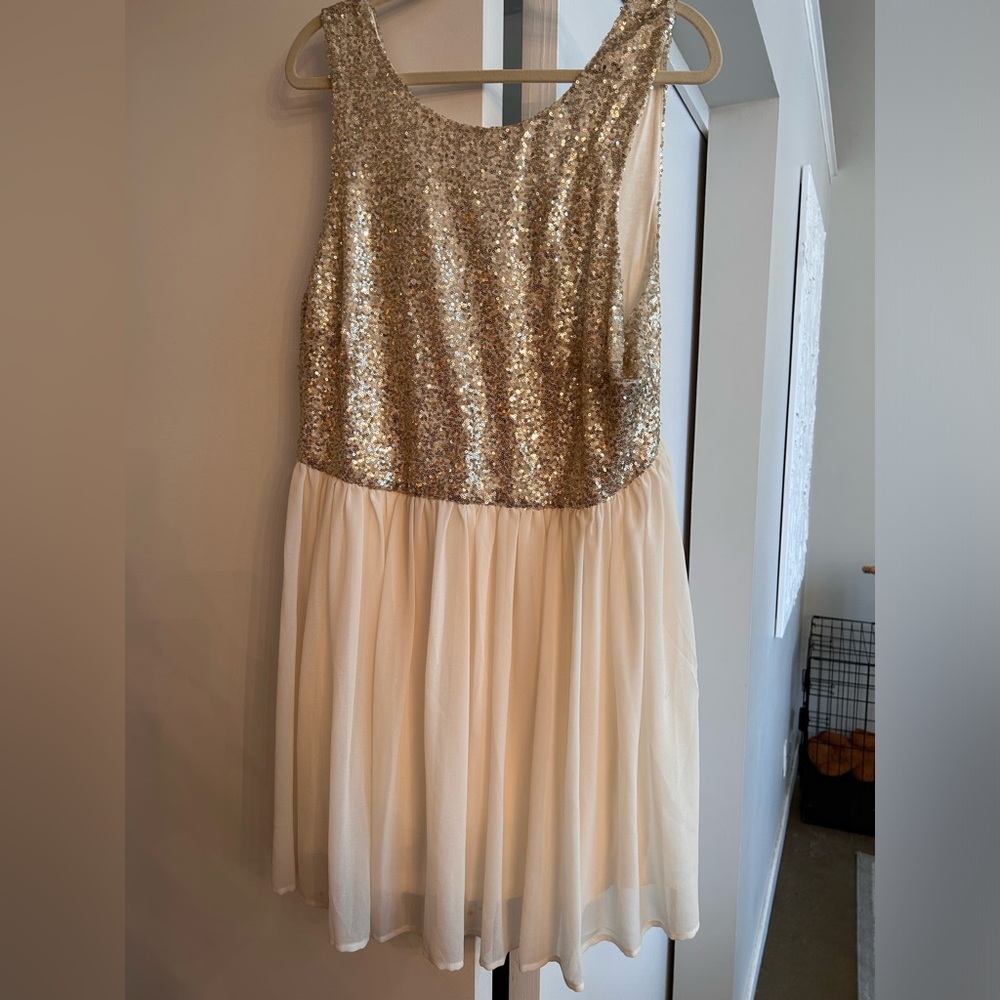 ASOS - white and gold dress
